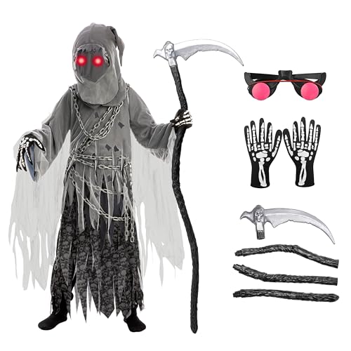 Spooktacular Creations Glowing Eyes Grim Reaper Costume for